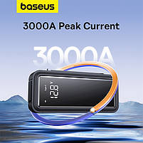 Автомобільний пусковий пристрій Baseus Super Energy Mega with USB-A to USB-C Cable 3000A Black, фото 8