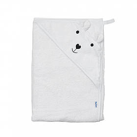 Рушник Twins Bear 100*100 капюшон із вушками, white