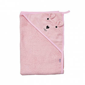 Рушник Twins Bear 100*100 капюшон із вушками, pink