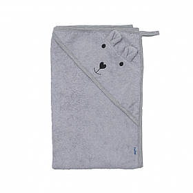 Рушник Twins Bear 100*100 капюшон із вушками, grey