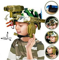 Шлем тактический игровой 1261-3 3A Запускатель, фонарик, микрофон и динамик, бинокль, подсветка, в коробке