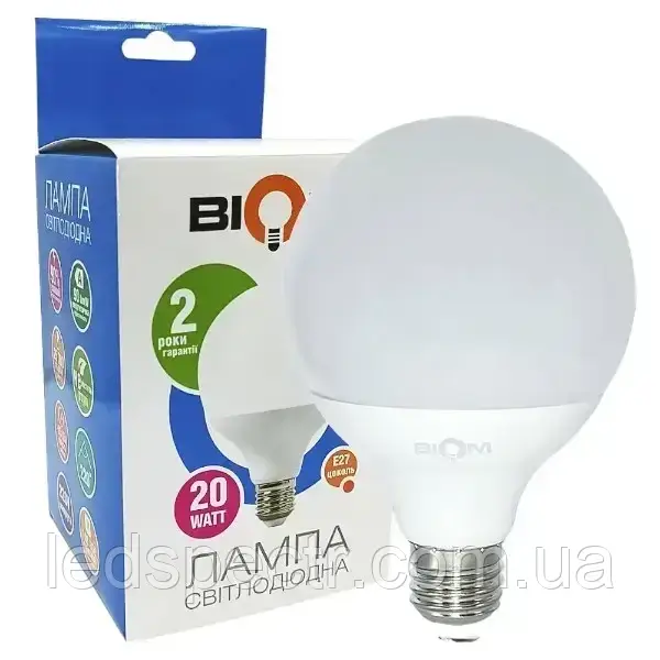 Світлодіодна лампа Biom G95 20W E27 4500K BT-591