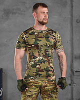 Армейская камуфляжная футболка, военная футболка влагоотводящая, мужская футболка мультикам