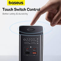 Зарядний пристрій BASEUS GaN PowerCombo Tower Power Strip 2AC+2U+2C 100W Black (E00023609113-00), фото 3