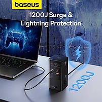 Зарядний пристрій BASEUS GaN PowerCombo Tower Power Strip 2AC+2U+2C 100W Black (E00023609113-00), фото 4