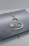 Срібне іменне кольє у сердечку, фото 3