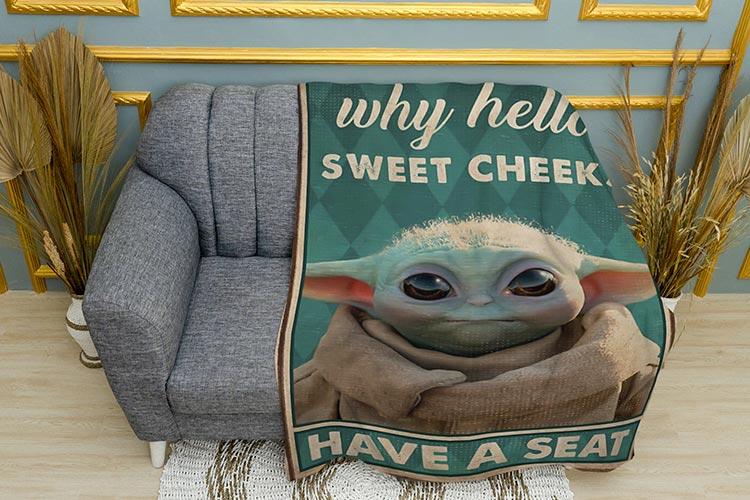 Плед «Малюк Йода. Зоряні війни. Постер. Baby Yoda. Star Wars. Poster»