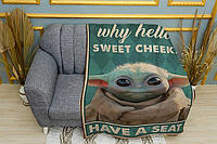 Плед «Малыш Йода. Звездные войны. Постер. Baby Yoda. Star Wars. Poster»