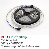 Светодиодная лента SMD 5050 RGB LED 5 м IP65 с bluetooth wifi контролем. VB-987 подключение 220V