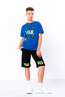 Дитячий літній  костюм для хлопчика та підлітка, бриджі і футболка, двохнитка, від 110см до 164см