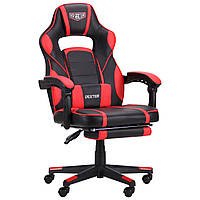 Кресло геймерское VR Racer Dexter Webster черный/красный с подставкой для ног и подушкой под поясницу