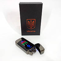 Дуговая электроимпульсная зажигалка с USB-зарядкой Украина LIGHTER HL-439. CZ-840 Цвет: черный