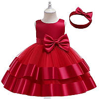 Детское красивое нарядное платье на девочку, бордовое праздничное платьице для детей