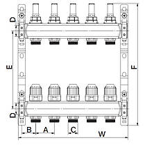 Колектор для теплої підлоги в зборі на 10 контурів Europroduct, фото 5