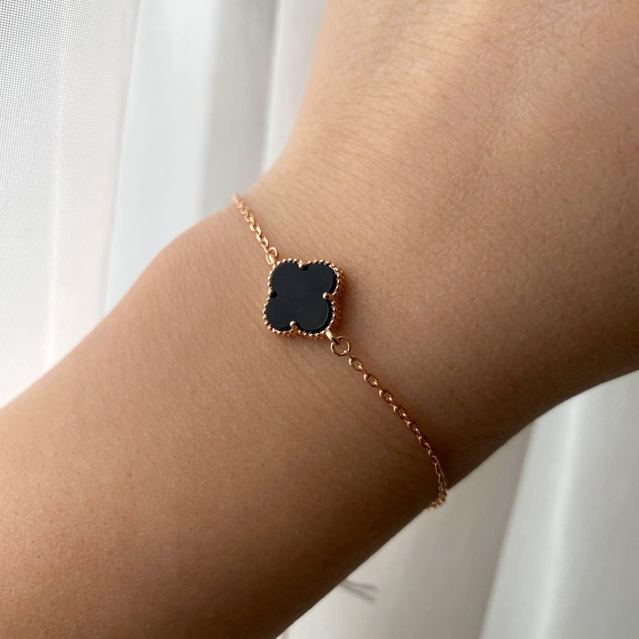 Срібний браслет в позолоті Конюшина, фото 1