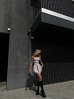 Женский розовый комбинезон платье без рукавов с открытой спиной вечерний деловой легкий летний трендовый 46/48