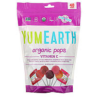 YumEarth, органічні льодяники, вітамін C, асорті, 40 льодяників, 241 г (8,5 унції)