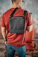 Мужская барсетка с клапаном, черная сумка через плечо из натуральной кожи, классический SS