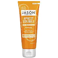 Jason Natural, Осветляющий абрикосовый скраб, гель для умывания и скраб для лица, 113 г (4 унции)