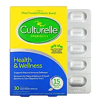 Culturelle, Пробиотики, здоровье и хорошее самочувствие, 15 миллиардов КОЕ, 30 вегетарианских капсул для