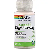 Solaray, Super Digestaway, смесь пищеварительных ферментов, 90nbsp;вегетарианских капсул