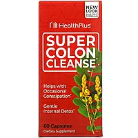 Health Plus, Super Colon Cleanse, супер-очиститель толстой кишки, 60 капсул