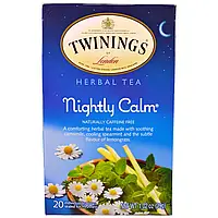 Twinings, Травяной чай Nightly Calm, природное отсутствие кофеина, 20 чайных пакетиков, 29 г (1,02 унции)