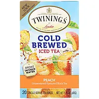 Twinings, Чай со вкусом персика для приготовления холодного чая, 20 пакетиков, 1.41 унций (40 г)