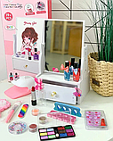 Набір дитяча косметика 19 предметів Дзеркало з ящиком лаки тіні помада типси сушка, фото 4