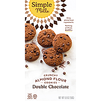 Simple Mills, Не содержит глютен, хрустящее печенье, двойной шоколад, 5.5 унций (156 г)