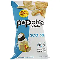 Popchips, Картопляні чипси, Морська сіль, 5 унцій (142 г)