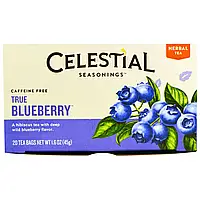 Celestial Seasonings, Травяной чай, без кофеина, Черника, 20 пакетиков, 1,6 унции (45 г)