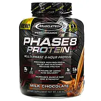 Muscletech, Performance Series, Phase8, многоступенчатый 8-часовой протеин, со вкусом молочного шоколада,