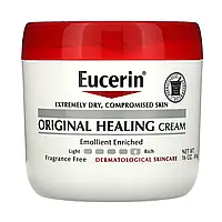 Eucerin, оригинальный заживляющий крем для очень сухой и поврежденной кожи, без отдушек, 454 г (16 унций)