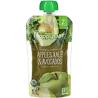 Happy Family Organics, Organic Baby Food, Stage 2, 6+ Months, Apples, Kale Avocados, 4 oz (113 g)