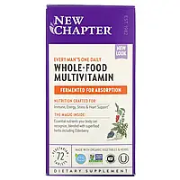 New Chapter, Every Mans One Daily Multi, мультивитаминная добавка для мужчин, 72 вегетарианских таблетки