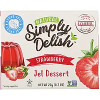 Natural Simply Delish, Natural Jel Dessert, Strawberry, 0.7 oz (20 g)