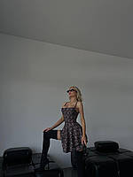 Женский черный комбинезон платье без рукавов с открытой спиной вечерний деловой легкий летний трендовый 46/48