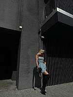 Женский бирюзовый комбинезон платье без рукавов с открытой спиной вечерний деловой легкий летний трендовый 42/44