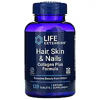 Life Extension, Средство с коллагеном для поддержания здоровья волос, кожи и ногтей, 120 таблеток