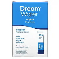 Dream Water, снотворное, сонная ягода, 10 стиков, весом 3 г каждый
