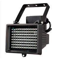 Прожектор ИК инфракрасный для камер 96LED 60м уличный, черный, подсветка камер, ночной