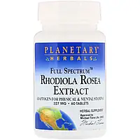 Planetary Herbals, Екстракт родіоли рожевої, повного спектра, 327 мг, 60 таблеток