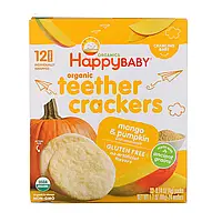 Happy Family Organics, Organic Teether Crackers, Mango Pumpkin with Amaranth, 12 Packs, 0.14 oz (4 g) Each