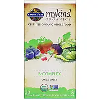 Garden of Life, MyKind Organics, комплекс витаминов группы B, 30 таблеток растительного происхождения