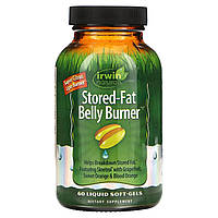 Irwin Naturals, Stored-Fat Belly Burner, жироспалювальний засіб, 60 м'яких таблеток із рідиною