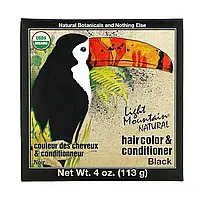 Light Mountain, Натуральний засіб для фарбування та догляду за волоссям, Чорний, 4 унції (113 г)