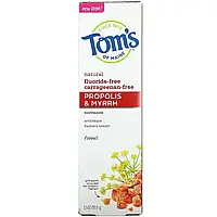 Toms of Maine, Зубная паста от налета, прополис, мирра и фенхель, без фтора, фенхель 5.5 унции (155.9 г)