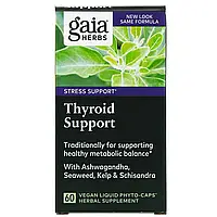 Gaia Herbs, Средство для поддержки щитовидной железы, 60 веганских капсул Phyto-Cap