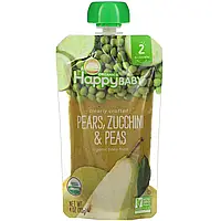 Happy Family Organics, Organic Baby Food, Stage 2, 6+ Months, Pears, Zucchini Peas, 4 oz (113 g)